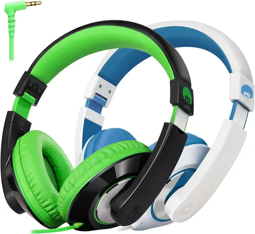 Miniatura 21 de RockPapa Comfort Audífonos para la escuela, ligeros, para niños, niñas, adolescentes, con cable de 3.5 mm para reproductor de CD y DVD, tablet, Negro