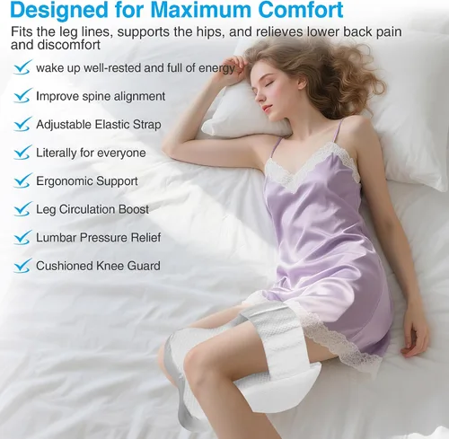 Miniatura 2 de Almohada de rodilla para dormir de lado, color blanco