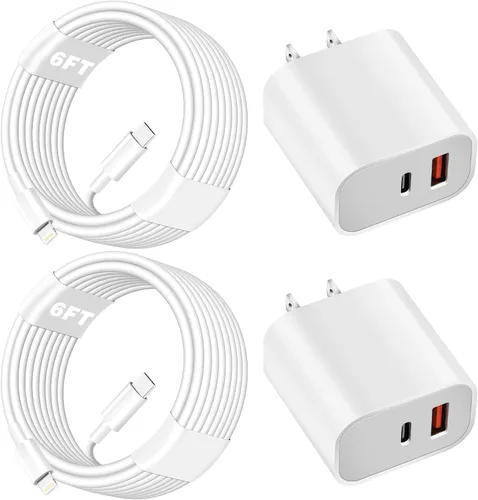 Miniatura 8 de Cargador A/C de doble puerto para iPhone 17 16 15, doble cargador USB A/C, bloque de carga rápida, paquete de 2 cargadores USB C rápidos de carga
