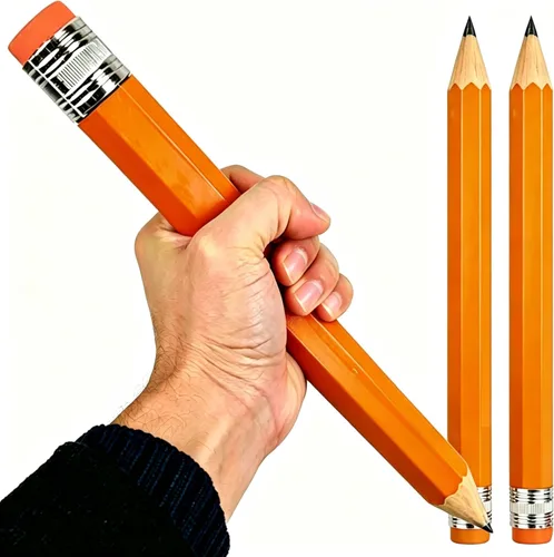 Nice purchase Big Pencils For Kid Giant Wooden Jumbo Pencil So Cool (3 pack(orange-yellow))