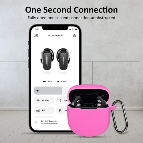 Miniatura 6 de LEFXMOPHY Funda rosa para auriculares Bose QuietComfort 2 2022, funda protectora de silicona que brilla en la oscuridad Rosa (Glow Pink)