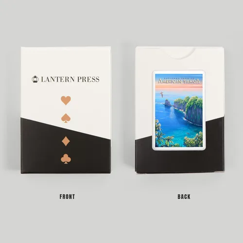 Miniatura 8 de Lantern Press Parque Nacional de Samoa Americana, pintura al óleo (52 cartas de juego, baraja de cartas de tamaño póquer con Jokers)