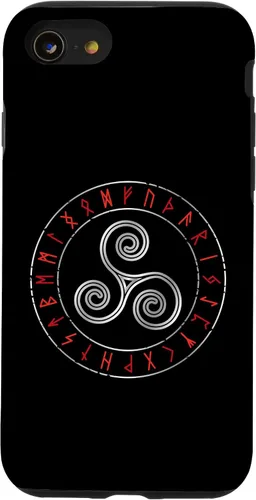 Miniatura 13 de iPhone 12 Pro Max - Triskele de mitología nórdica - Carcasa celta con runas vikingas rúnicas