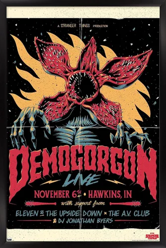 Miniatura 8 de Netflix Stranger Things - Póster de pared en vivo Demogorgon, 22.4 pulgadas de largo x 14.7 pulgadas de ancho, versión enmarcada de madera de granero
