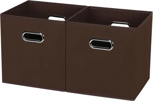 Contenedores de almacenamiento de tela, 11 x 11 x 11 pulgadas, canastas organizadoras de tela con asa, cesta plegable para armario o caja de