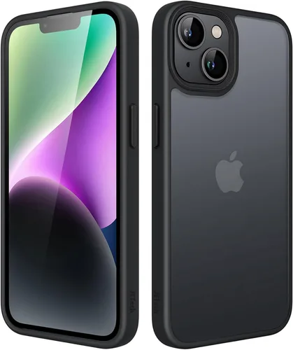 Miniatura 10 de JETech Funda mate para iPhone 14 de 6.1 pulgadas, a prueba de golpes, protección contra caídas de grado militar, cubierta trasera translúcida