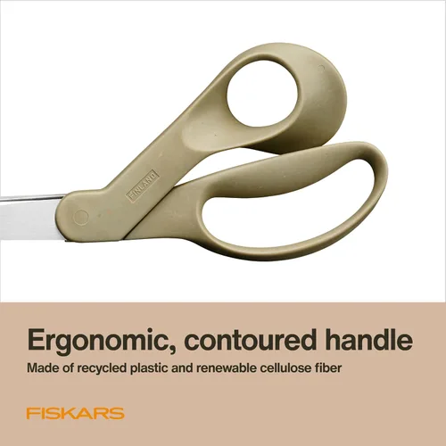 Miniatura 4 de Fiskars Tijeras de tela reciclada de 9 pulgadas - Tijeras de artesanía sostenibles y afiladas para costura - Corte de tela - Beige