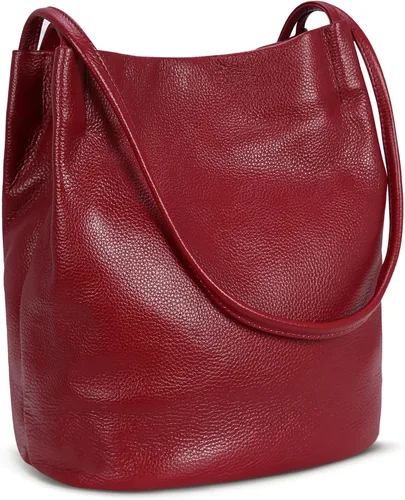 Iswee - Bolsos de cuero genuino, diseño de hombro Hobo, bolsos para mujer
