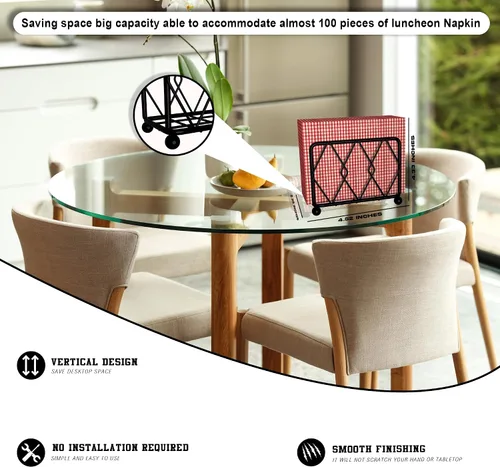 Miniatura 3 de Servilletero - Un elegante dispensador vertical para servilletas de papel, perfecto para cocina, comedor, encimeras y cócteles. Complementa todas