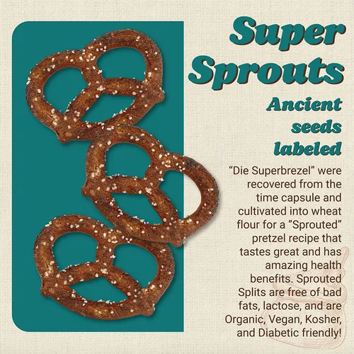 Miniatura 4 de Unique Snacks Brotados Splits Pretzels Germinados, Deliciosos Homestyle horneados, Certificado OU Kosher y sin OMG, Sin Sabor Artificial, Bolsa de 8