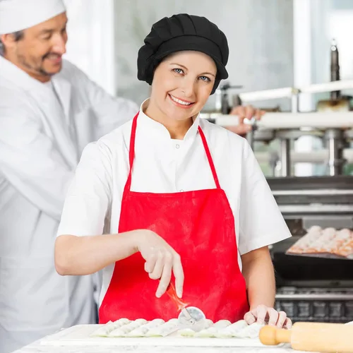 Miniatura 5 de Hicarer 16 sombreros de chef para mujer, redes para el pelo, cocina, cocina, gorra de chef ajustable, gorra de trabajo elástica para mujeres