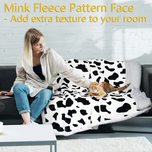 Miniatura 3 de Tirrinia - Manta sherpa de felpa gris de 50 x 60 pulgadas, manta reversible de vellón para cama y sofá, súper suave, cómoda, cálida y mullida manta