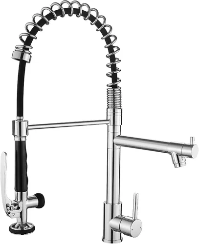 Miniatura 25 de Fapully - Grifo de cocina negro, grifo de fregadero de cocina comercial extraíble con rociador Negro mate