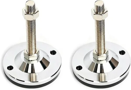 Miniatura 15 de Pie nivelador de poste roscado ajustable, paquete de 2, pies autonivelantes de mesa atornillados en pies niveladores rosca M14, capacidad de 440