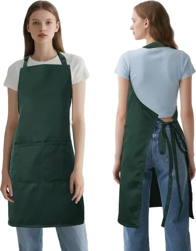 Miniatura 11 de Delantal de cocina para mujeres y hombres con bolsillos, delantales de arte de chef para cocinar, pintura, cerámica, cerámica