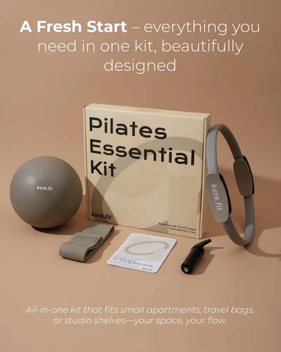 Miniatura 7 de Kit de pilates para mujer - Juego de equipo de pilates para el hogar con anillo, pelota y bandas de resistencia Kit de pilates con accesorios