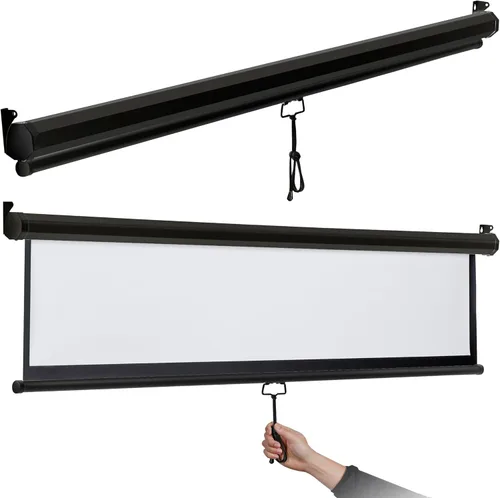 Miniatura 9 de Pantalla de Proyector Universal, Pantalla de Proyector Manual Portátil HD de 72 Pulgadas con Tirador, Pantalla Panorámica Retráctil de Montaje