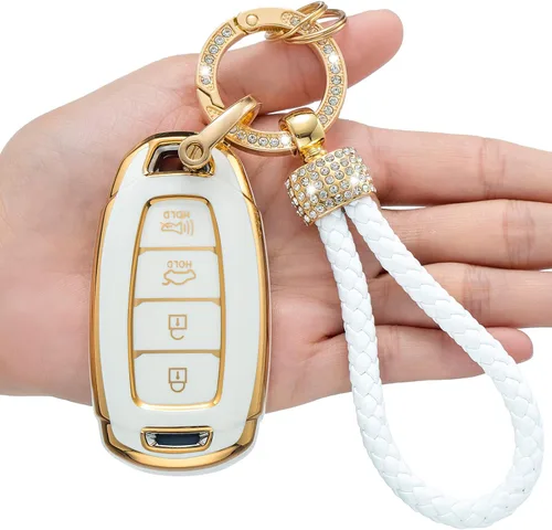 Miniatura 4 de Funda para llavero Hyundai, compatible con Hyundai Santa Fe Palisade Kona Elantra GT Veloster 2019, 2020, 2021, 2022, Hyundai Santa Fe, Palisade