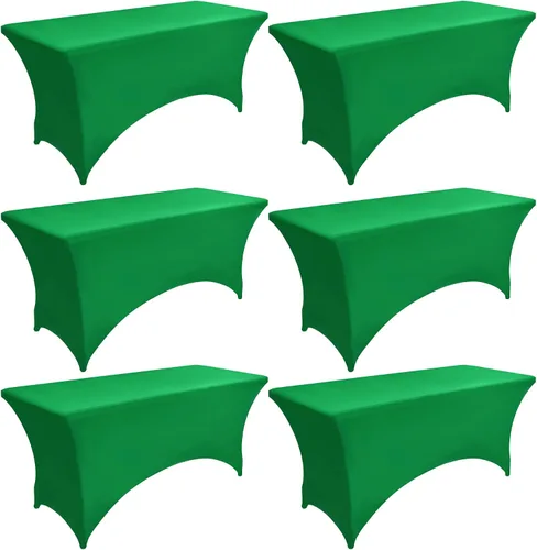 Miniatura 35 de Paquete de 2 Cubiertas de Mesa de Spandex de 4 pies para Mesas Plegables Rectangulares - Manteles Elásticos Ajustados Resistentes a las Arrugas