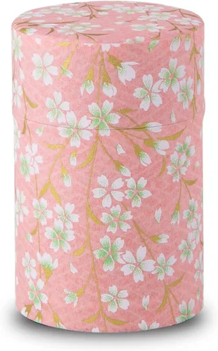 Miniatura 18 de NOREN Lata para Té Japonesa de Hojalata (Papel Yuzen Washi - Oboro Sakura/Rosa), Tamaño de 7.06 oz/Fabricado en JAPÓN con Tapa Interior Incluida