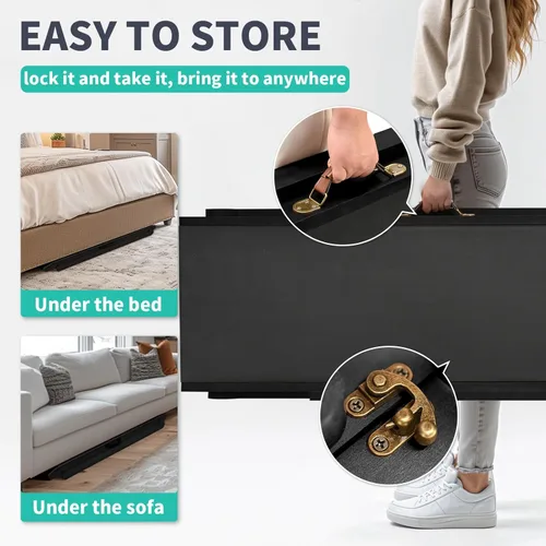 Miniatura 6 de Rampa para perros, rampa plegable de madera ajustable de 5 niveles para cama mediana, sofá, SUV - Alta tracción, rampas portátiles para mascotas
