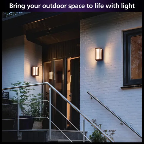 Miniatura 4 de Philips Hue Impress - Lámpara de pared para exteriores (cableada), (6.1 x 9.4 pulgadas), luz blanca y de color, control de voz, requiere puente