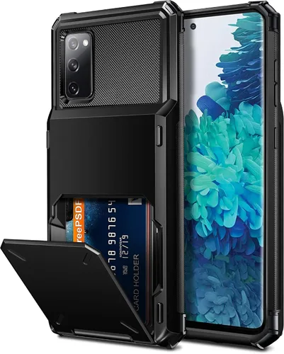 Vofolen Funda para Galaxy S20 FE 5G Funda tipo cartera para tarjetas de crédito, ranura para 4 tarjetas, bolsillo trasero oculto, doble capa,