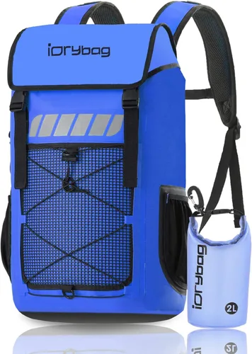 Miniatura 8 de Mochila impermeable Idrybag para hombres 25L/45L, bolsas secas para kayak, mochila seca para camping y senderismo Negro