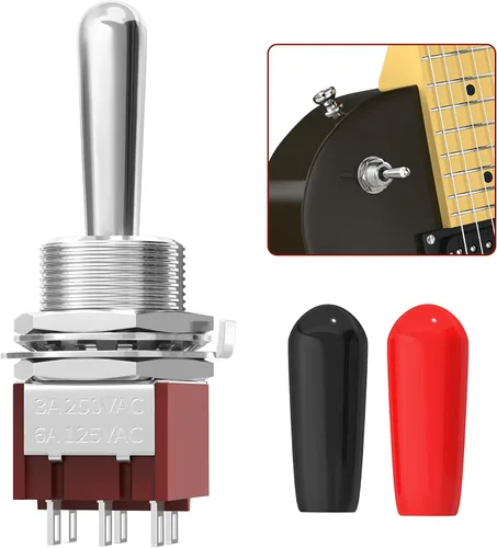 Miniatura 6 de DaierTek Selector de pastilla de interruptor de palanca de guitarra de 3 vías para guitarra eléctrica Gibson Epiphone Les Paul (punta negra)
