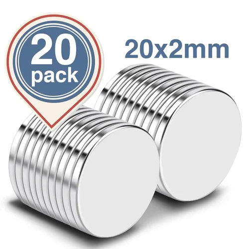 Miniatura 2 de TRYMAG Imanes, 20 imanes de neodimio fuertes para manualidades, imán de alta resistencia, pequeño imán redondo para refrigerador para oficina