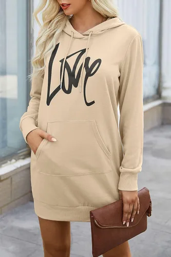 Miniatura 4 de PRETTYGARDEN Sudadera con capucha para mujer, de otoño, a la moda, con cordón, ligera, manga larga, sin botones, vestido con capucha
