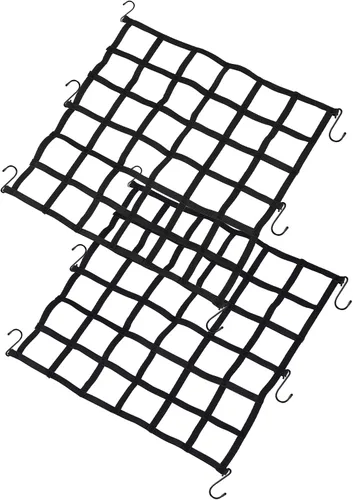 Miniatura 7 de La primera red de carga plana para motocicleta, red elástica de 15 x 15 pulgadas con malla pequeña de 2 x 2 pulgadas y ganchos de metal S, fácil