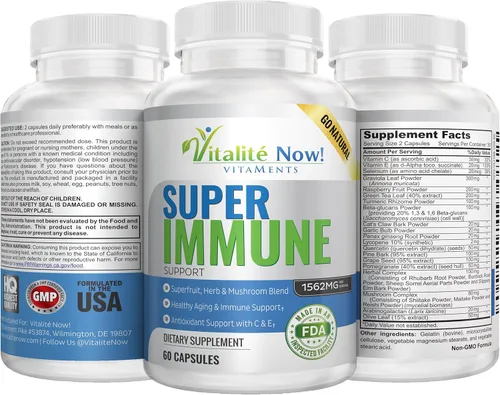 Miniatura 2 de Super Wellness Immune Booster - Apoyo a la inmunidad de quercetina, 25 vitaminas, hierbas, superalimentos, hongos, vitaminas C y E, selenio