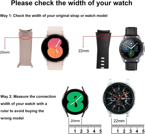 Miniatura 7 de Paquete de 8 correas de reloj de 0.866 in compatibles con Samsung Galaxy Watch 3 Band 1.772 in/Galaxy Watch 1.811 in/Samsung Gear S3