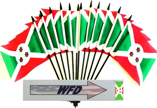 Miniatura 87 de World Flags Direct Banderas en miniatura de poliéster de Afganistán, paquete de 12, decoración de mesa de fiesta, desfiles, 4 x 6 pulgadas, verde