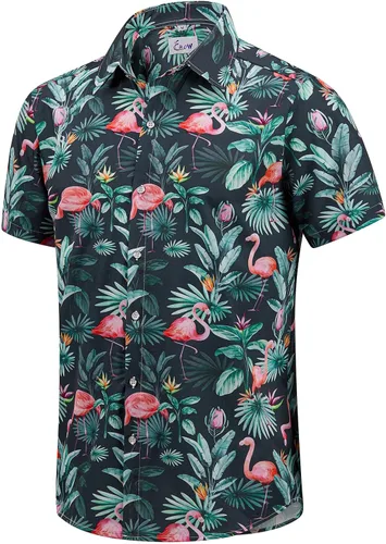 Miniatura 61 de EUOW - Camisas hawaianas para hombre de manga corta con botones, estampadas para la playa y el verano