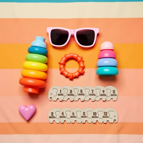 Miniatura 4 de Kate & Milo Accesorios de hito de madera, discos de fotos mensuales para bebés, fotos de recuerdo de recién nacidos, regalo de padres nuevos
