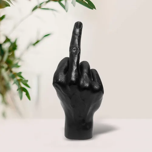 Miniatura 6 de Estatuas de escritorio de poliresina plateada (negro) para decoración de escultura de dedo, adornos de soporte de anillo plateado (negro) para sala