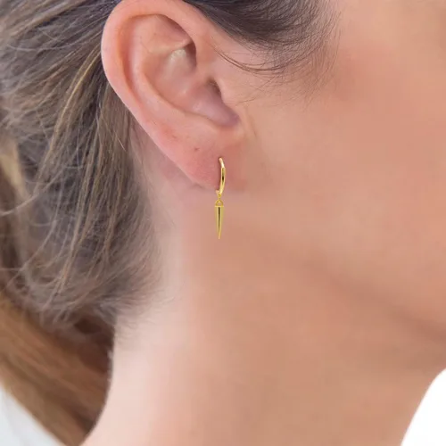 Miniatura 8 de Aretes colgantes de plata de ley 925 con pequeños aretes redondos