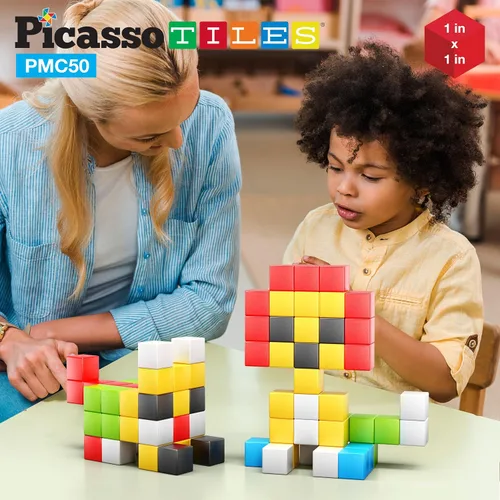 Miniatura 2 de PicassoTiles Cubo de Rompecabezas Magnético Pixel de 1" para Niños Mezcla y Combina con Libro de Ideas Gratuito Juguetes Sensoriales Aprendizaje