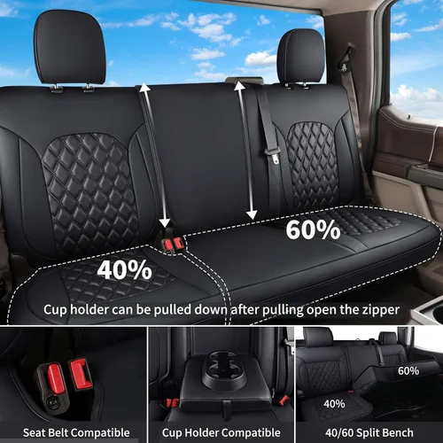 Miniatura 2 de Huidasource Fundas de asiento para Chevy Silverado 1500, fundas de asiento Silverado, GMC Sierra Pickup 1500 2007-2013 y 2019-2025, 2500HD 3500HD
