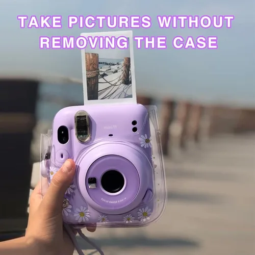 Miniatura 7 de Funda transparente para Fujifilm Instax Mini 12/13/11/9/8 - Funda para cámara instantánea Instax mini 11 con correas ajustables para el hombro