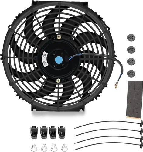 Miniatura 11 de Ventilador eléctrico universal delgado de 17,8 cm, tire/empuje para radiador, 12V 80W con kit de montaje