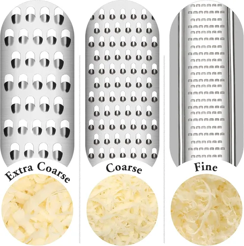 Miniatura 4 de Cambom Lemon Zester Rallador de tres piezas, herramienta de cocina resistente para queso parmesano, jengibre, ajo, nuez moscada, chocolate