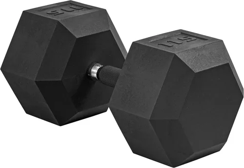 Miniatura 90 de CAP Barbell Peso de la mancuerna hexagonal recubierta, individual, 10-120 libras, múltiples opciones