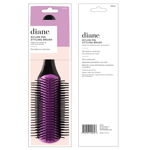Miniatura 6 de Cepillo de Peinado de Clavijas de Nailon Diane para Desenredar, Separar, Dar Forma y Definir el Cabello Húmedo Grueso o Rizado, Se Desliza a Través