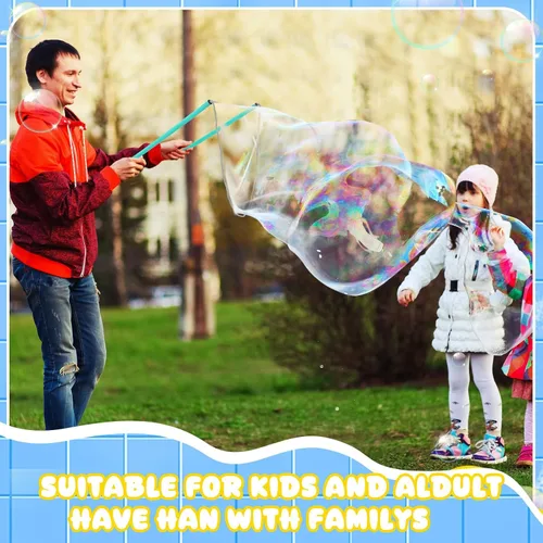Miniatura 3 de Meooeck Varitas de burbujas gigantes para hacer burbujas al aire libre, juguetes de burbujas para adultos, niños y niñas, regalos de fiesta