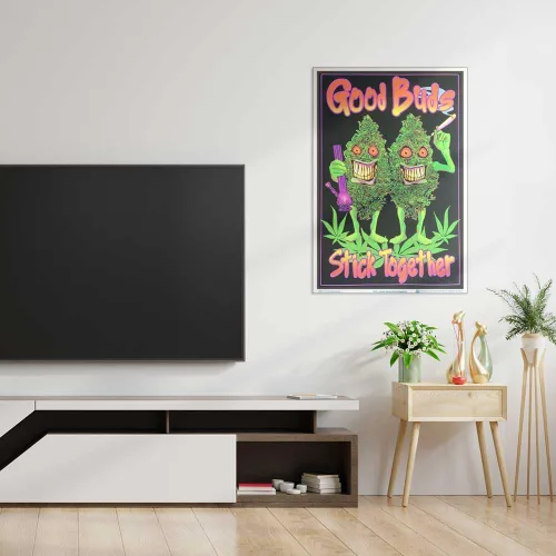 Miniatura 6 de Póster con retroiluminación Good Buds Stick Together, bote de hierba, Tinta, 24 x 36 pulgadas