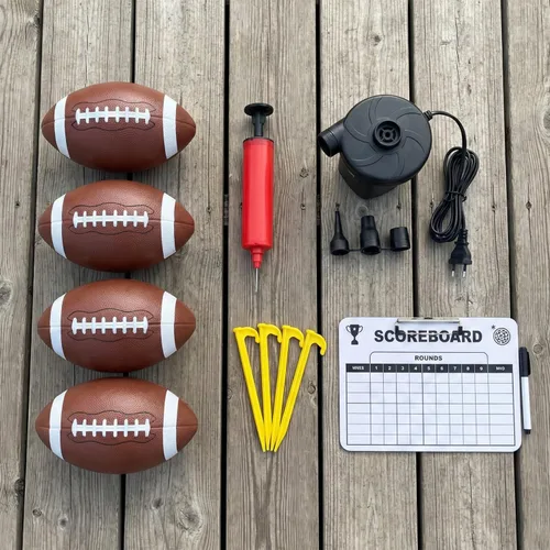 Miniatura 5 de Juego inflable gigante de lanzamiento de objetivos de fútbol de 6 pies, divertidos juegos de patio para interiores y exteriores para niños y Rojo