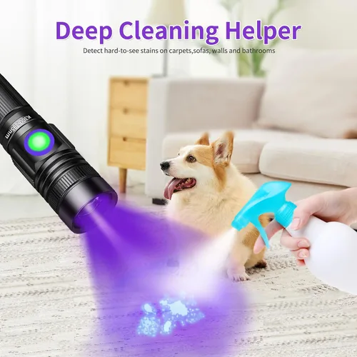 Miniatura 2 de Linterna de luz negra UV, mini lámpara de madera portátil USB - C recargable luz negra 395nm potente LED de mano linterna ultravioleta focalizable